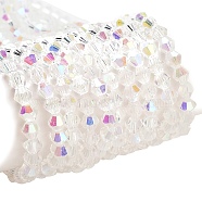 Faceted Bicone Electroplate Glass Beads Strands, AB Color Plated, Ghost White, 4x4.5mm, Hole: 1mm, about 92~96pcs/strand, 13.78~14.37 inch(EGLA-P016-4mm-AB02)
