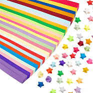 1 Set 27 Colors Fluorescent Lucky Star Origami Paper, Double Sided Star Paper Strip Folding Paper for Gift, DIY Arts Craft Supplies, Rectangle, 240x10x0.1mm, 27 colors(DIY-CP0010-79C)