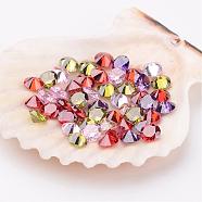 Mixed Grade A Diamond Shaped Cubic Zirconia Cabochons, Faceted, 4x2.5mm(X-ZIRC-M002-4mm)