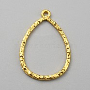 Alloy Open Back Bezel Pendants, for DIY UV Resin, Epoxy Resin, Golden, Teardrop, 35x23x2mm, Hole: 2mm(FIND-TAC0017-41D-G)