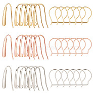 30Pcs 3 Color 304 Stainless Steel Earring Hooks, with Horizontal Loops, with 30Pcs 3 Color Hoop Earring Findings, Mixed Color, 18~18.5x13~13.5x0.8~3.5mm, 10Pcs/style(STAS-BC0003-46)