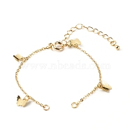 Brass Curb Chains Bracelet Making, with Brass Soldered Curb Chains and Spring Ring Clasp, 304 Stainless Steel Open Jump Rings, Butterfly, Real 18K Gold Plated, 6-1/8 inch(15.7cm)(X-AJEW-JB01074)