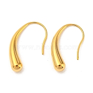 Ion Plating(IP) 304 Stainless Steel Dangle Earrings, Teardrop, Real 18K Gold Plated, 24x5mm(EJEW-G377-02G)