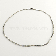 304 Stainless Steel Curb Chain Necklaces, Stainless Steel Color, 20.4 inch(51.8cm)(NJEW-R223-03)