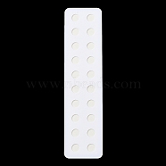 20 Hole Acrylic Pearl Display Board Loose Beads Paste Board, with Adhesive Back, White, Rectangle, 20x4.95x0.1cm, Inner Size: 1cm in diameter(ODIS-M006-01G)