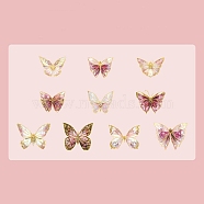 20Pcs 10 Styles Hot Stamping PVC Waterproof Butterfly Decorative Stickers, Self-adhesive Butterfly Decals, for DIY Scrapbooking, Pink, 150x100mm, 2pcs/style(PW-WG14945-02)
