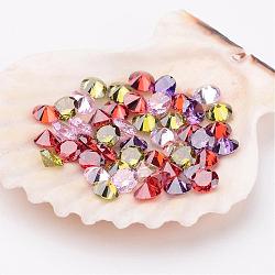 Mixed Grade A Diamond Shaped Cubic Zirconia Cabochons, Faceted, 4x2.5mm(X-ZIRC-M002-4mm)