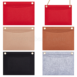 WADORN 5Pcs 5 Colors Wool Felt Purse Organizer Insert, Mini Envelope Handbag Shaper Premium Felt, Bag Accessories, Rectangle, with Alloy Grommets, Mixed Color, 16x21x0.6cm, Hole: 10mm, 1pc/color(FIND-WR0007-40A)