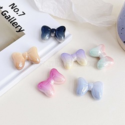 Printed Acrylic Beads, Two Tone, Bowknot, Mixed Color, 28.8x20.8x11.2mm, Hole: 3mm(OACR-P024-05)