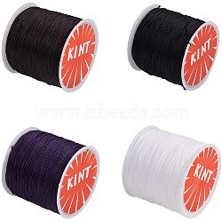 Round Waxed Polyester Cords, Twisted Cord, Mixed Color, 0.5mm, about 106m/roll, 1roll/color, 4rolls/set(YC-PH0002-09)