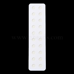 20 Hole Acrylic Pearl Display Board Loose Beads Paste Board, with Adhesive Back, White, Rectangle, 20x4.95x0.1cm, Inner Size: 1cm in diameter(ODIS-M006-01G)