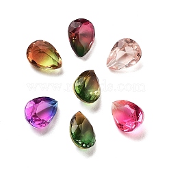 K9 Glass Rhinestone Cabochons, Faceted, Teardrop, Mixed Color, 6x8x4.5mm(RGLA-Q016-01A-01)