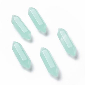 Glass Beads, No Hole, Bullet, Pale Turquoise, 22~23x6x6mm