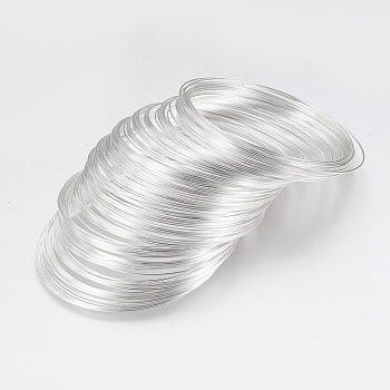 Steel Memory Wire, for Bracelet Making, Silver, 0.6mm(22 Gauge), 55mm, 2000 circles/1000g