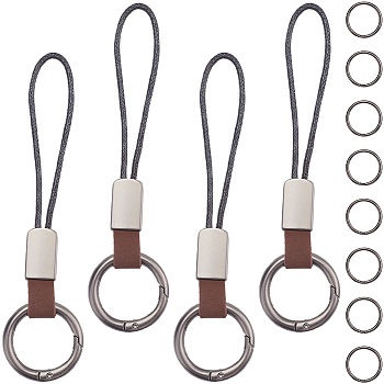 Leather Keychain, with Alloy Clasp, Coconut Brown, 145x33mm