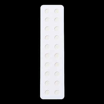 20 Hole Acrylic Pearl Display Board Loose Beads Paste Board, with Adhesive Back, White, Rectangle, 20x4.95x0.1cm, Inner Size: 1cm in diameter