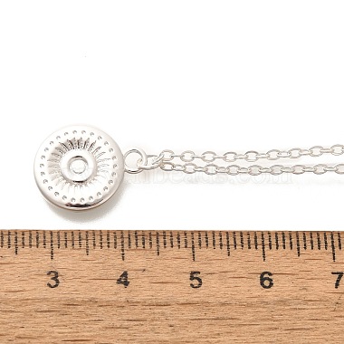 304 Stainless Steel Flat Round Coin Pendant Cable Chain Necklaces for Women(STAS-Z108-02S-01)-5