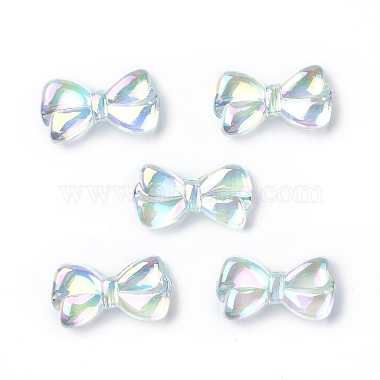 UV Plating Rainbow Iridescent Acrylic Beads(OACR-H015-01)-2