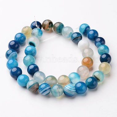 Natural Striped Agate/Banded Agate Beads Strands(X-G-D845-01E-6mm)-2