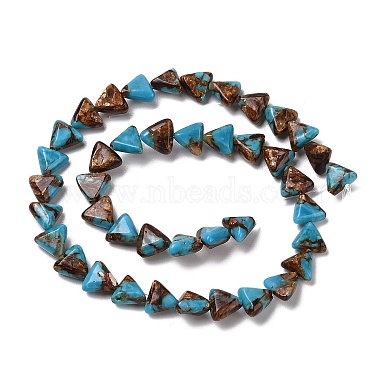 Assembled Bronzite and Synthetic Turquoise Beads Strands(G-Q017-B02-01)-3