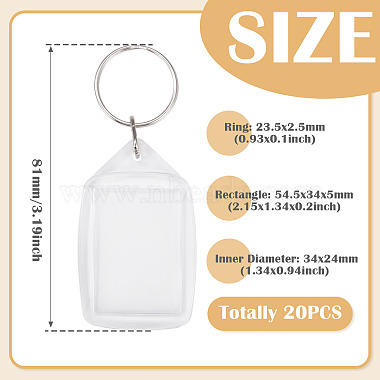 20Pcs Acrylic Photo Frame Keychains(KEYC-TA0004-82)-5