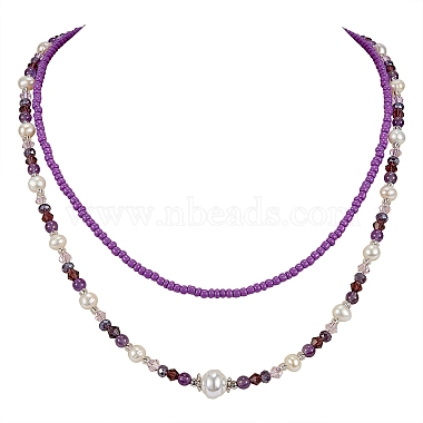 Medium Orchid Seed Beads Necklaces
