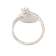 Shell Flat Round Open Cuff Ring with Clear Cubic Zirconia(RJEW-P030-01P)-3