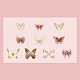 20Pcs 10 Styles Hot Stamping PVC Waterproof Butterfly Decorative Stickers(PW-WG14945-02)-1