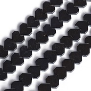 Non-magnetic Synthetic Hematite Beads Strands, Heart, 7.5x8x2.5mm, Hole: 0.8mm, about 64pcs/strand, 15.86 inch(40.3cm)(G-I273-01A)