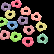 Donut Spray Painted Fluorescent Acrylic Linking Rings, Mixed Color, 12x12x3mm, Hole: 5mm, about 2320pcs/500g(MACR-R554-23)