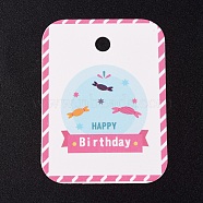 Paper Gift Tags, Hange Tags, For Arts and Crafts, For Birthday Party, Rectangle, White, 55x40x0.3mm, Hole: 5mm(CDIS-G002-04A)
