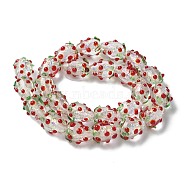 Handmade Foil Lampwork Bumpy Beads Strands, Strawberry, Red, 14.5x12mm, Hole: 1.4mm, about 24pcs/strand, 14.02''(35.6cm)~14.13''(35.9cm)(FOIL-Z001-05D)