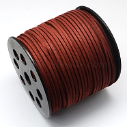 Faux Suede Cords, Faux Suede Lace, Dark Red, 2.7x1.5mm, about 27.34 yards(25m)/roll(LW-R027-2.7mm-1048)