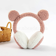Wool Children's Adjustable Headband Earwarmer, Bear Ear Outdoor Winter Earmuffs, Light Coral, 110mm(COHT-PW0001-43F)