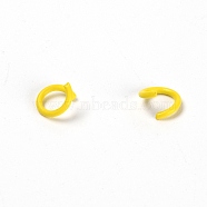 Baking Painted Metal Open Jump Rings, Yellow, 8x1.2mm, Inner Diameter: 5.6mm, about 100pcs/bag(FIND-TAC0001-24H)
