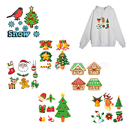 Christmas Theme PET Heat Transfer Film Logo Stickers Set, for DIY T-Shirt, Bags, Hats, Jackets, Mixed Color, 216~247x244~249mm, 6pcs/set(DIY-WH0230-059)