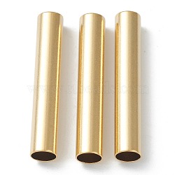 Brass Tube Beads, Long-Lasting Plated, Tube, Real 24K Gold Plated, 35x6mm, Hole: 5mm(KK-Y003-73J-G)
