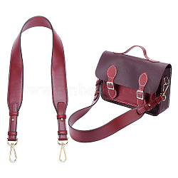 Imitation Leather Bag Handles, with Alloy Findings, for Bag Replacement Accessories, Dark Red, 80x4x0.35cm(FIND-WH0126-157A)