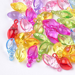 Transparent Acrylic Pendants, Spiral Shell Shape, Mixed Color, 29.5~30x14x12mm, Hole: 3mm, about 335pcs/500g(TACR-T005-09)