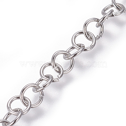 304 Stainless Steel Rolo Chains, Belcher Chain, Unwelded, Stainless Steel Color, 5mm, Links: 5x0.8mm(CHS-L020-021A-P)