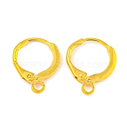 Brass Huggie Hoop Earring Findings, Golden, 14.5x12.5mm, Pin: 0.8mm, Hole: 2mm(KK-E138-G-NF)