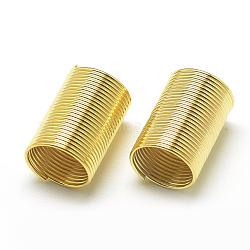 Plated Iron Spring Beads, Coil Beads, Column, Golden, 15x10mm, Hole: 8mm(IFIN-S696-93G)