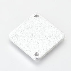 Eco-Friendly Aluminium Links connectors, Laser Cut Links, Rhombus, Silver, 33x33x2~2.5mm, Hole: 2mm(ALUM-Q001-50A)