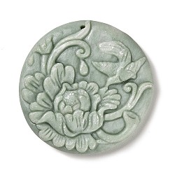 Natural Calcite Carved Pendants, Flower, 49.5x49.5x8.5mm, Hole: 1.8mm(G-K349-03D)