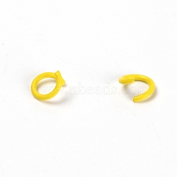 Baking Painted Metal Open Jump Rings, Yellow, 8x1.2mm, Inner Diameter: 5.6mm, about 100pcs/bag(FIND-TAC0001-24H)