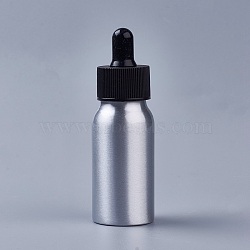 30ml Aluminium Empty Glass Dropper Bottles, with PP Plastic Caps, for Essential Oils Aromatherapy Lab Chemicals, Black, 9.9x3.2cm, Capacity: 30ml(1.01 fl. oz)(X-MRMJ-WH0033-01A)