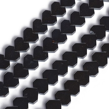 Non-magnetic Synthetic Hematite Beads Strands, Heart, 7.5x8x2.5mm, Hole: 0.8mm, about 64pcs/strand, 15.86 inch(40.3cm)