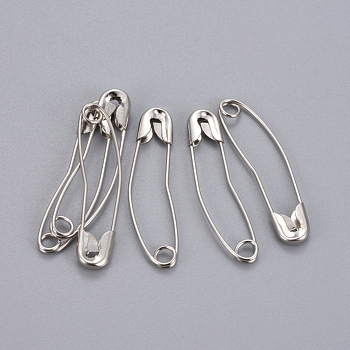 Iron Safety Pins, Platinum, 31.5x7.5x2.5mm, about 100pcs/box