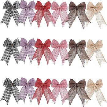 Fibre Packaging Ribbon Bows, Gift Pull Bows, for DIY Gift Wrap Decoration, Wedding Candy Party Decoration, Mixed Color, 12.5x16x1.2cm, 6 colors, 4pcs/color, 24pcs/set