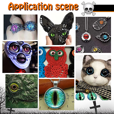 Luminous Eye Printed Glass Cabochons(GGLA-PH0001-22B)-4